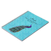 Colorful Peacock Weddenschap-gebarentaal in laptop Notitieboek (Linkerzijde)