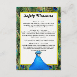 Colorful Peacock Weddenschap Safety Measures Informatiekaartje