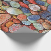 Colorful Pebble Rock Wrapping Paper Cadeaupapier (Hoek)