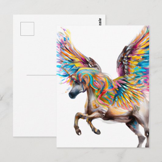 Colorful Pegasus Briefkaart (Voorkant / Achterkant)