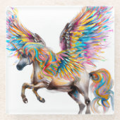 Colorful Pegasus Glazen Onderzetter (Voorkant)