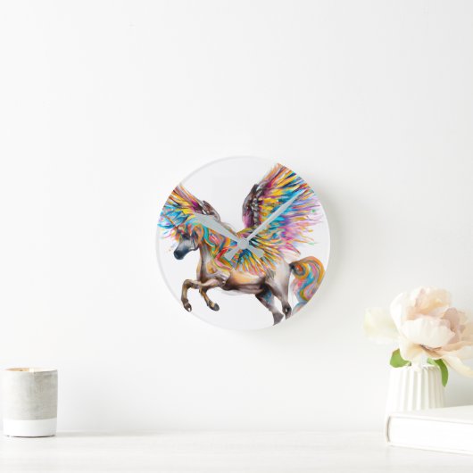 Colorful Pegasus Ronde Klok (Huis)