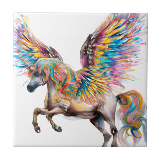 Colorful Pegasus Tegeltje (Voorkant)