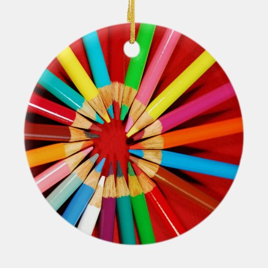 Colorful pencil crayon kerst ornament (Achterkant)
