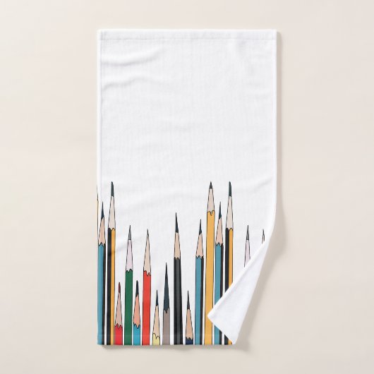 Colorful Pencils Bad Handdoek (Handdoek)