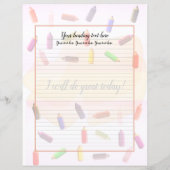 Colorful Pencils Lined Writing Paper (Achterkant)