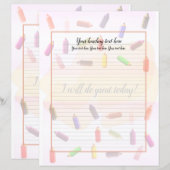 Colorful Pencils Lined Writing Paper (Voorkant / Achterkant)