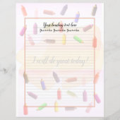Colorful Pencils Lined Writing Paper (Voorkant)