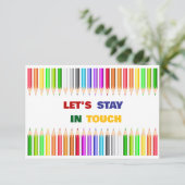 Colorful Pencils Playdate Invitation Kaart (Staand voorkant)