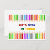 Colorful Pencils Playdate Invitation Kaart (Voorkant / Achterkant)