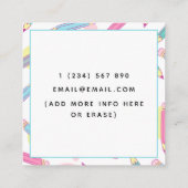 Colorful Pencils School Dingen lerarenopleiding Vierkante Visitekaartje (Achterkant)