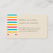 Colorful Pencils substitueren leraar Visitekaartje (Achterkant)