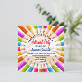 Colorful Pencils Teachers Retirement Party Kaart (Staand voorkant)