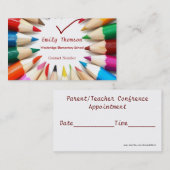 Colorful Pencils Teachers Visitekaartje Afsprakenkaartje (Voorkant / Achterkant)