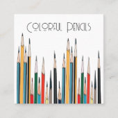 Colorful Pencils Vierkante Visitekaartje (Voorkant)