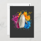 Colorful Penguin Art Snow Animal Fans Briefkaart (Voorkant / Achterkant)