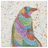 Colorful Penguin en Baby Chick Fabric Stof (Close Up)