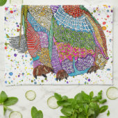 Colorful Penguin en Baby Chick Kitchen Towel Theedoek (Gevouwen)