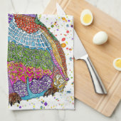 Colorful Penguin en Baby Chick Kitchen Towel Theedoek (Quarter Fold)