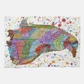 Colorful Penguin en Baby Chick Kitchen Towel Theedoek (Horizontaal)