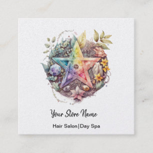 Colorful Pentagram Square Visitekaartje