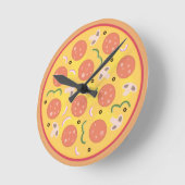 Colorful Pepperoni Pizza Lovers Ronde Klok (Hoek)