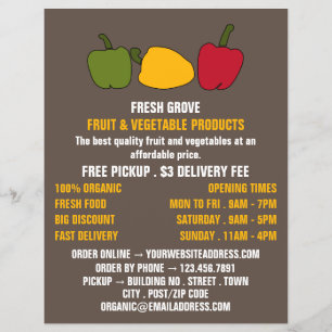 Colorful Peppers, Greengrocers Adverteren Flyer