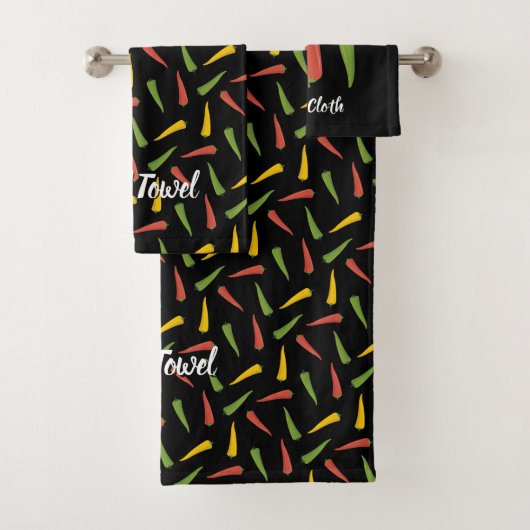 Colorful Peppers Patroon Bad Handdoek (Insitu)