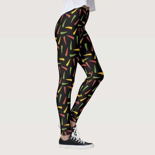 Colorful Peppers Patroon Leggings (Rechts)