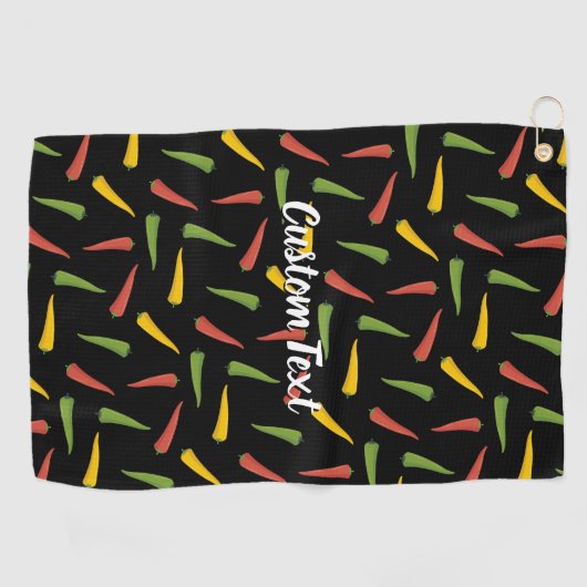 Colorful Peppers Pattern Golf Towel Golfhanddoek (Horizontaal)
