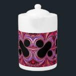 Colorful Percent Sign Fractal Art Theepot<br><div class="desc">Deze theepot bevat abstracte fractale kunst met een zwart procent teken tegen een kleurrijke achtergrond.</div>