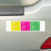 Colorful Periodic Table Bacon Bumpersticker (Op auto)