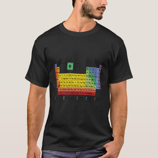 Colorful Periodic Table Of Elets With Description T-shirt (Voorkant)