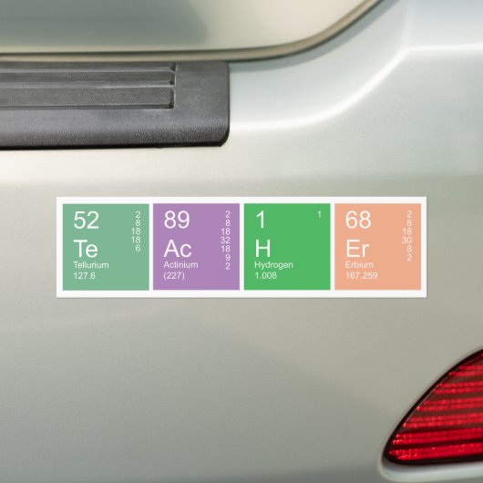 Colorful Periodic Table Science Teacher Bumpersticker (Op auto)
