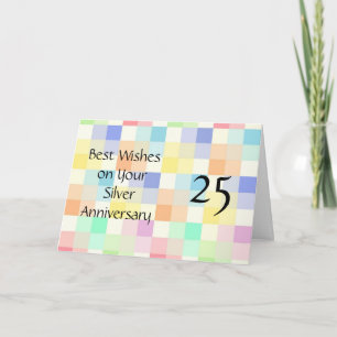 Colorful Personalized 25th Wedding Jubileum Kaart