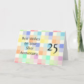 Colorful Personalized 25th Wedding Jubileum Kaart (Voorkant)