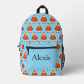 Colorful personalized backpack, kids cute penguin bedrukte rugzak (Voorkant)