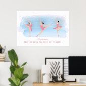 Colorful Personalized Ballet Practice Poster (Thuiskantoor)
