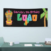 Colorful Personalized Luau Party Tiki Banner (Beurs)