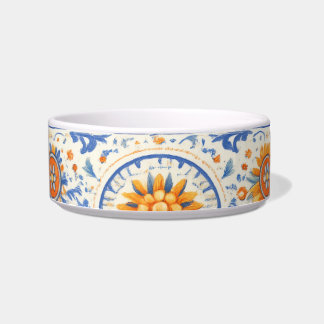 Colorful Pet Bowl, Mediterranean Tile Inspired Voerbakje