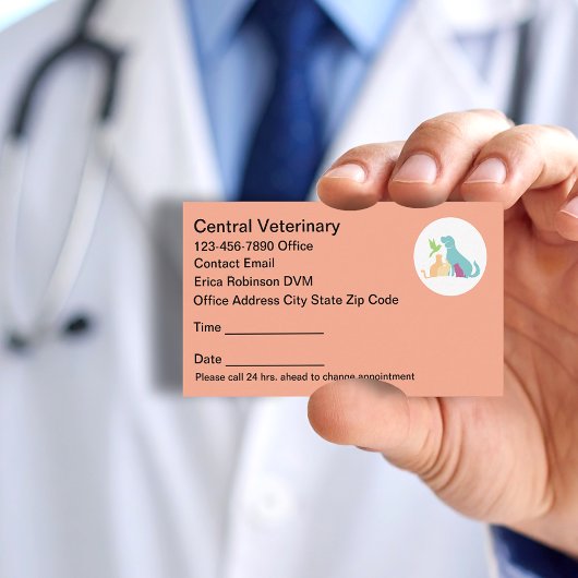 Colorful Pet Care Veterinary Appointment Cards Afsprakenkaartje