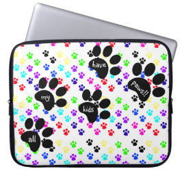 Colorful Pet Paw Drukt, al mijn Kinderen hebben po Laptop Sleeve
