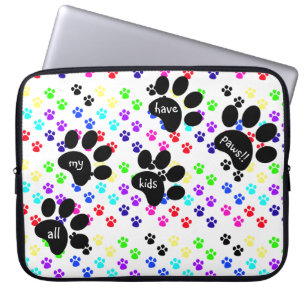 Colorful Pet Paw Drukt, al mijn Kinderen hebben po Laptop Sleeve