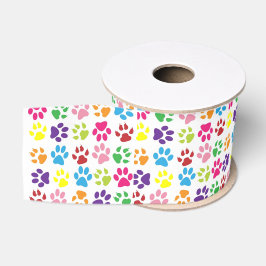 Colorful Pet Paws Grosgrain Lint