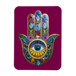 Colorful Petals Leaves Hamsa Sapphire Third Eye Magneet
