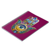 Colorful Petals Leaves Hamsa Sapphire Third Eye Notitieboek (Linkerzijde)
