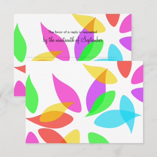 Colorful Petals Response Kaart (Voorkant / Achterkant)