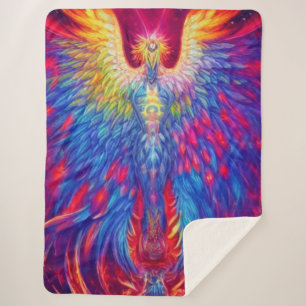 Colorful Phoenix Sherpa Blanket Deken