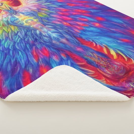 Colorful Phoenix Sherpa Blanket Deken (3/4)