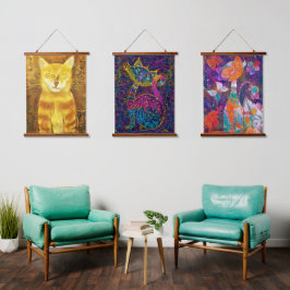 Colorful Photo Cat Collectie Hangend Wandkleed